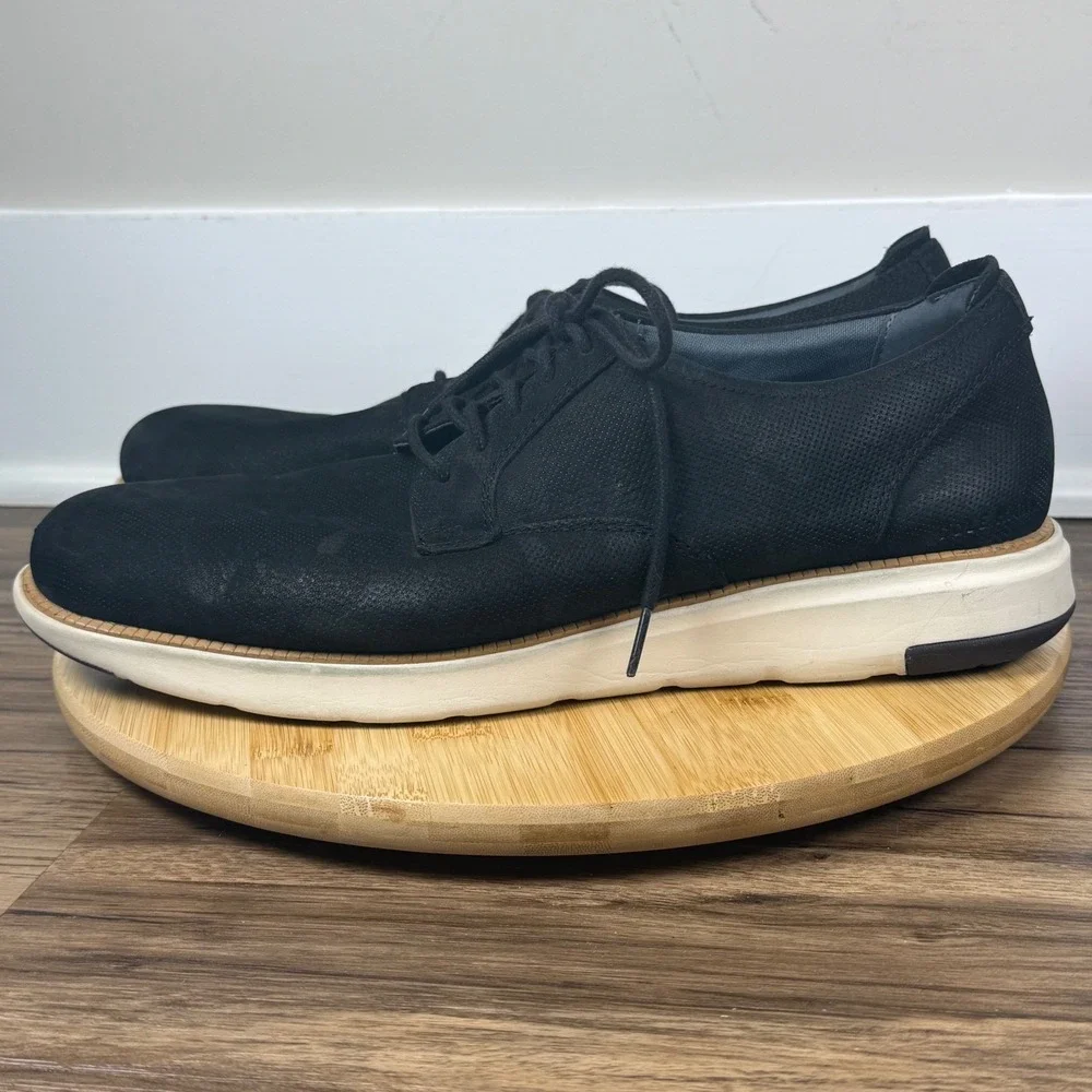 Cole Haan Grand 360 Oxford Men's 13 Black Perforated Nubuck Sneaker Hybrid Light